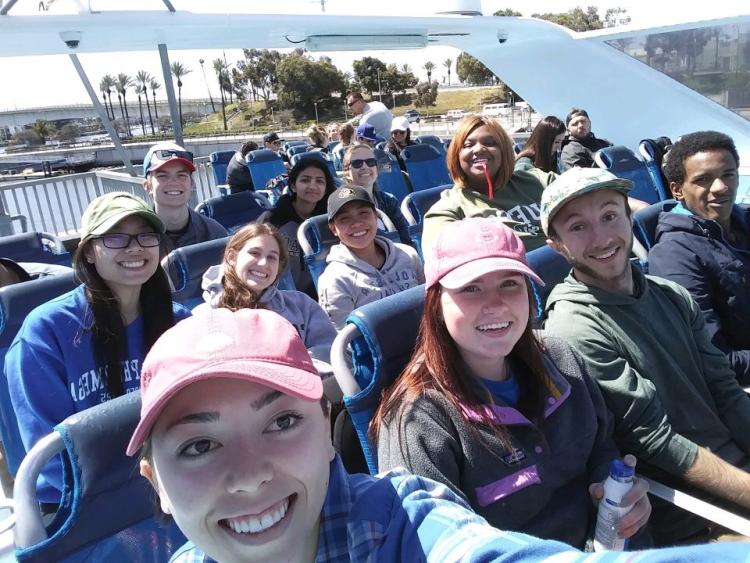 Catalina Island | Students ride ferry to the island where they will work on environmental conservation