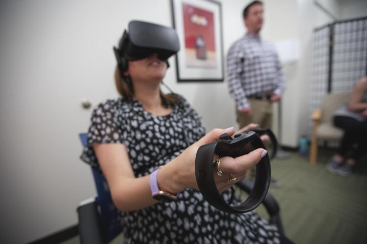 Person testing out new virtual reality therapy