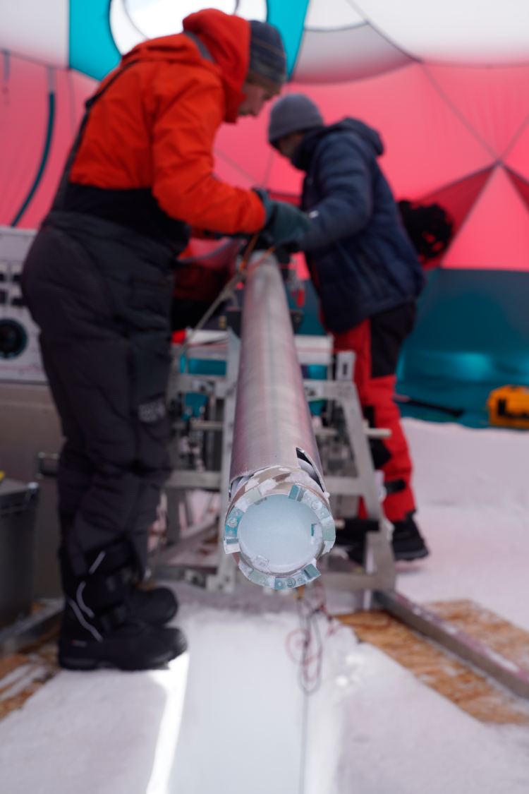 Examining an ice core