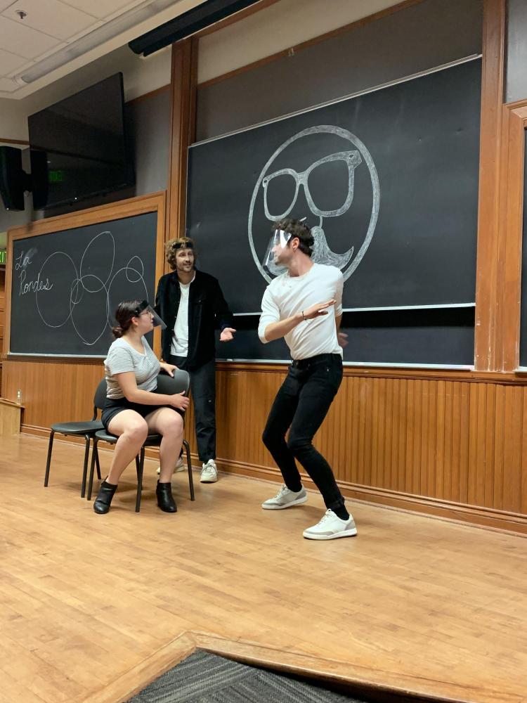 Students on stage
