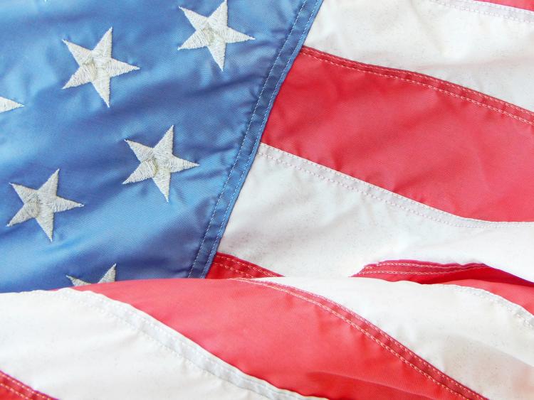A close-up image of part of the American flag.