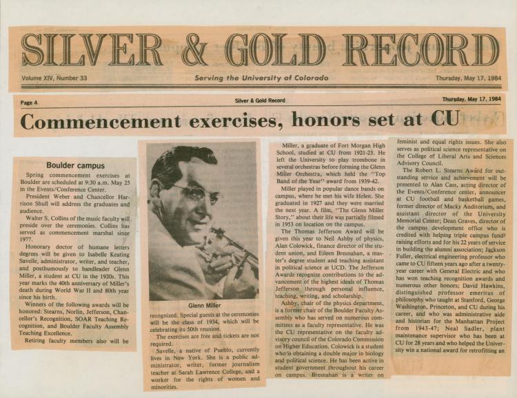 Glenn Miller news clipping