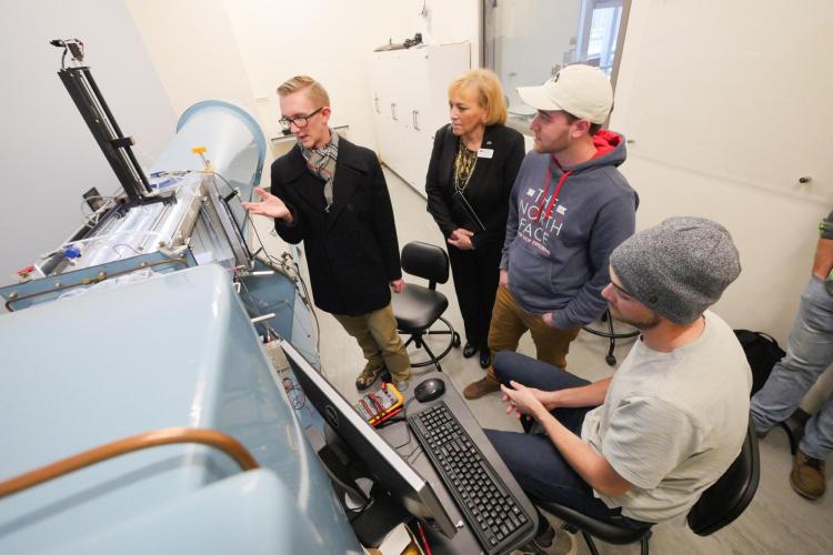 Angie Paccione touring campus