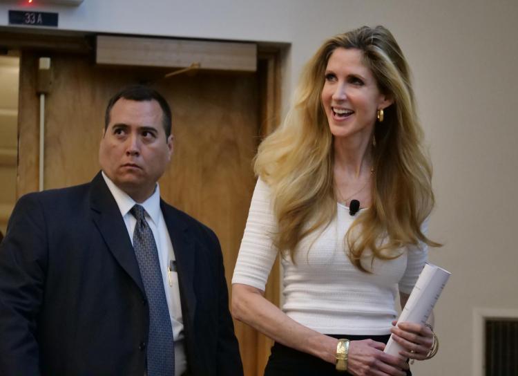 Ann Coulter walks toward podium. Photo by Casey A. Cass.