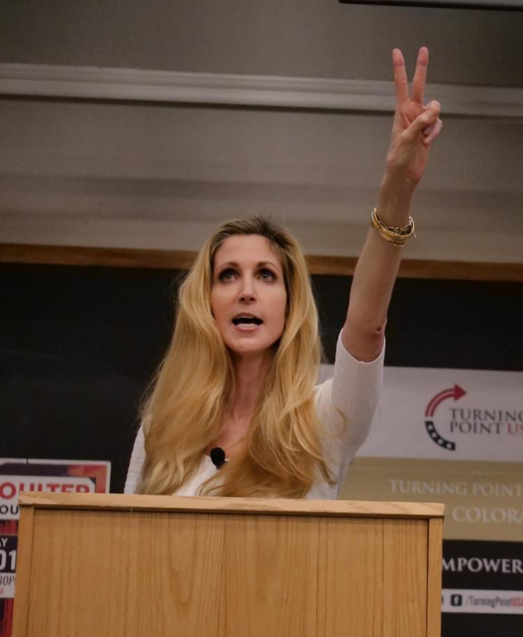 Ann Coulter speaks at CU Boulder. Photo by Casey A. Cass.