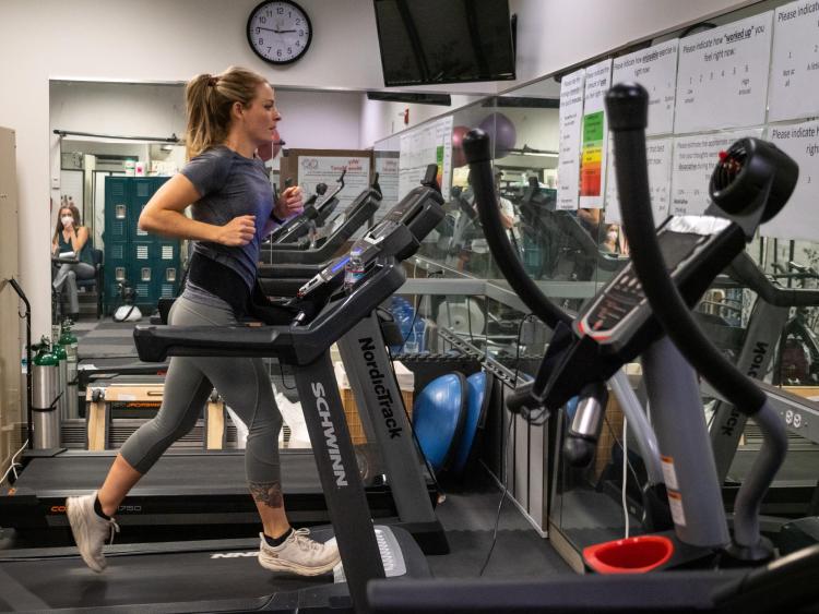 Heather Mashhoodi on the treadmill