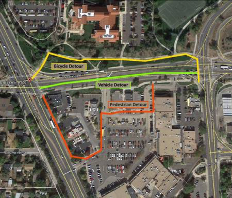 Map of alternate routes at Baseline