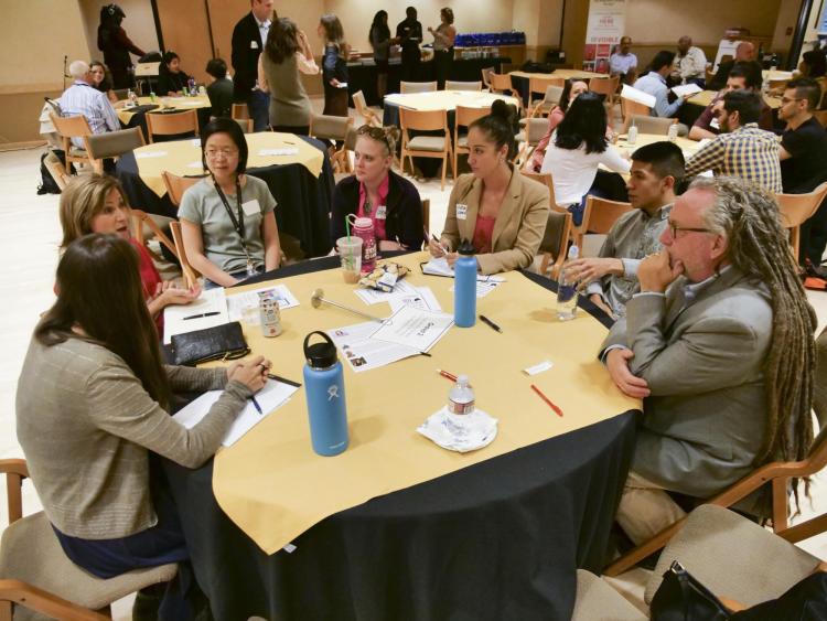Group discussion at fall 2017 Be Woke event