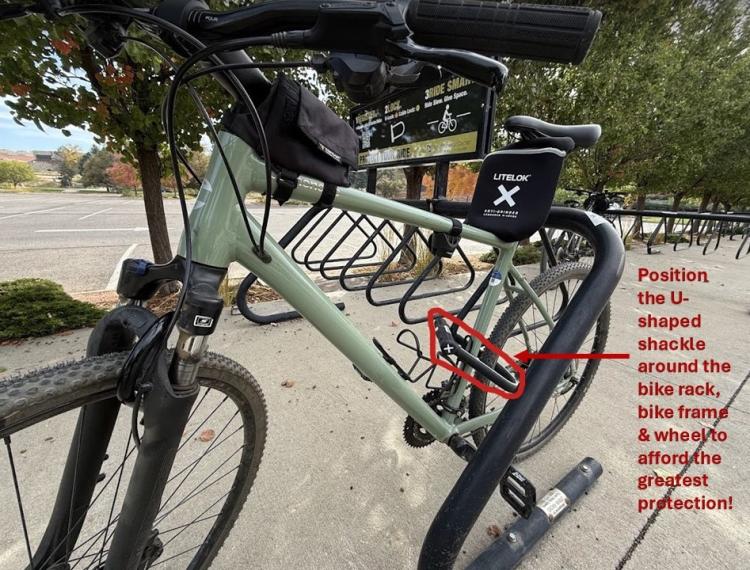 U-lock positioned properly on bike frame