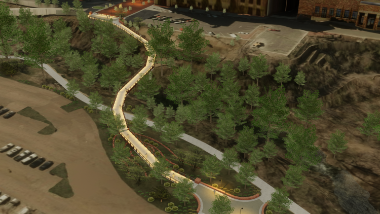 Rendering of new pedestrian bridge