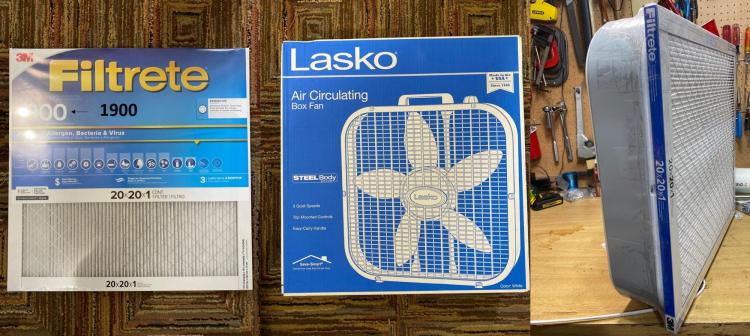 Box fan with filter instructions