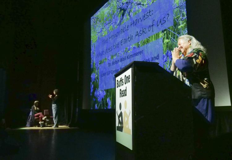 Robin Wall Kimmerer speaks at the Boulder Theater.