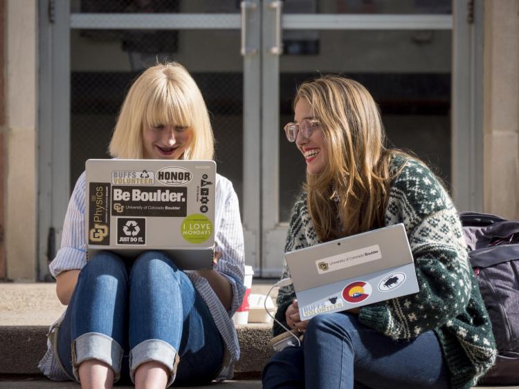 students on computers