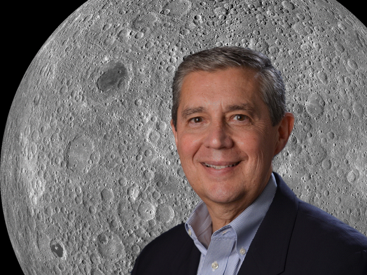 Jack Burns with moon in background