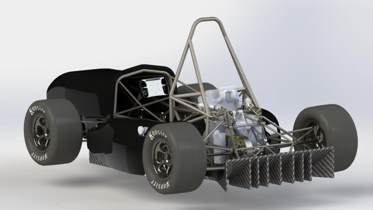 Racing team's car rendering, 2