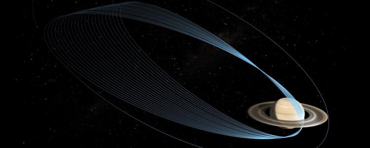 Rendering of Cassini and Saturn