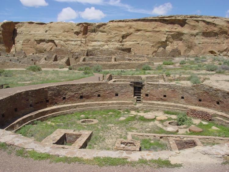 A view of the kiva inside the Chetro Ketl great house