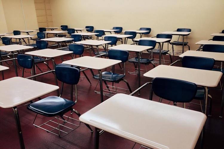 Stock photo of classroom chairs