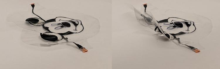 Side by side images of a cartoon of Mickey Mouse's head with his ears wiggling