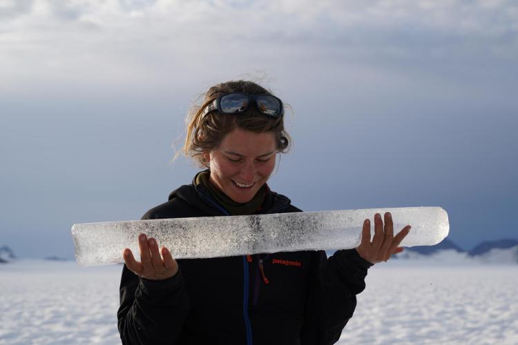 Holding an ice core