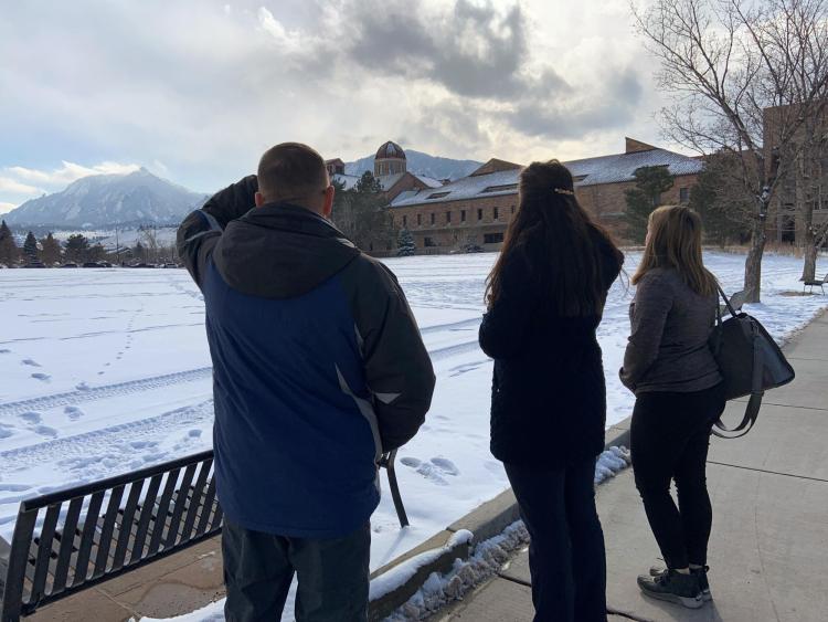 CUPD and CRI-TAC officials take a walking tour of campus as part of a security audit