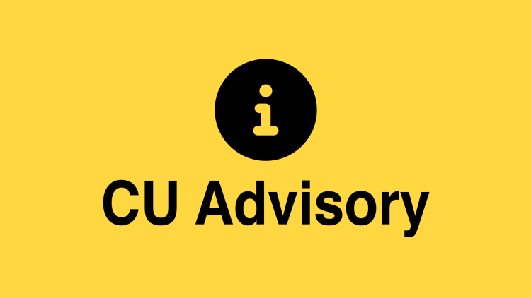 A yellow CU Advisory banner