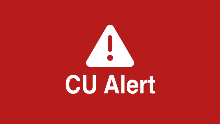 A red CU Emergency Alert banner