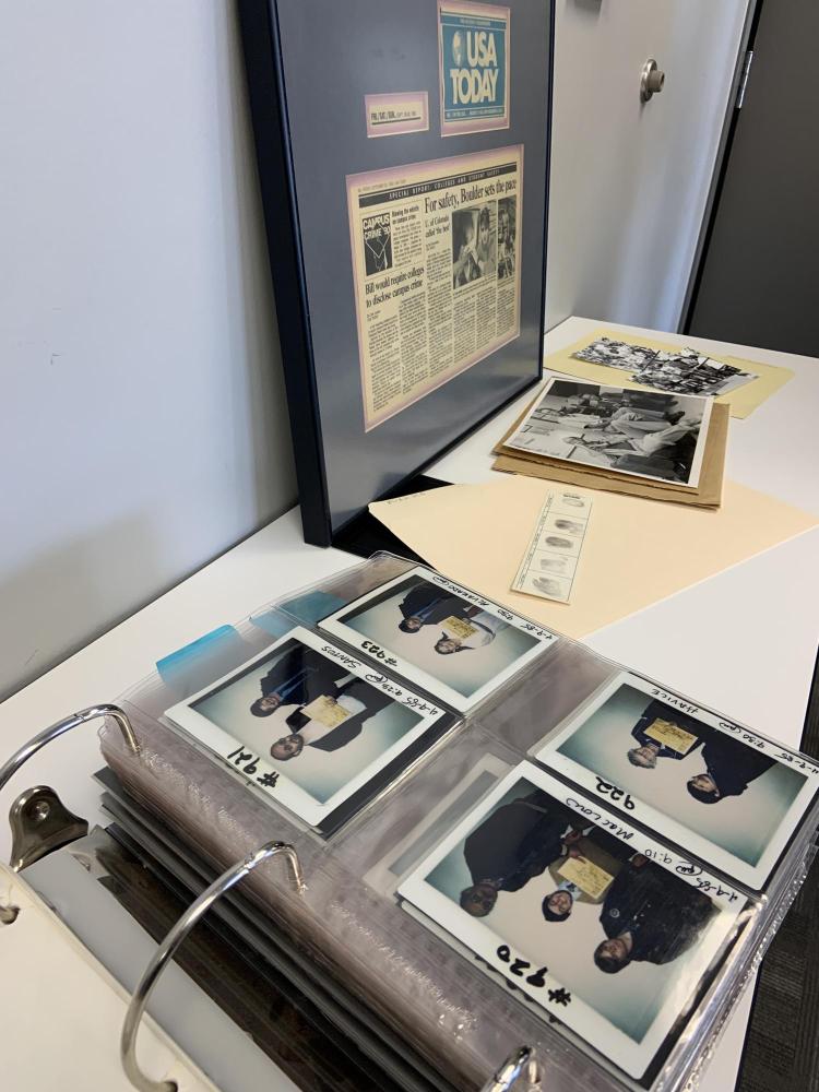 CUPD historical memorabilia displayed at retiree luncheon