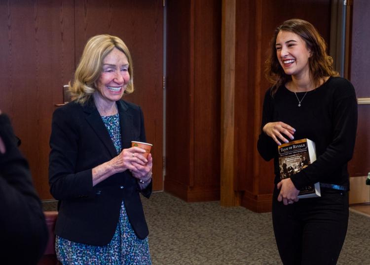 Doris Kearns Goodwin with student