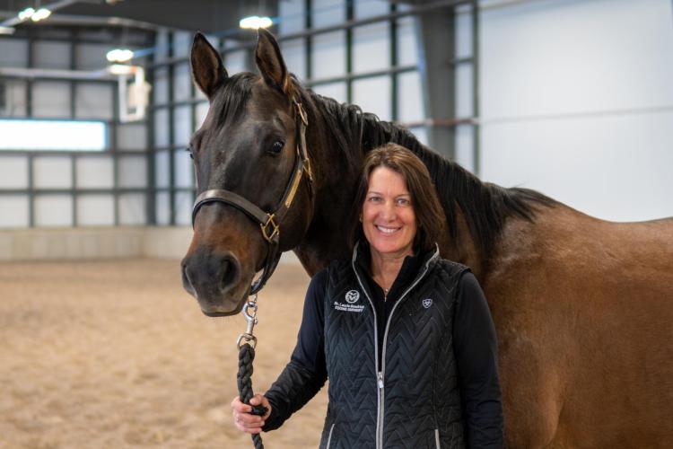 Laurie Goodrich with a horse