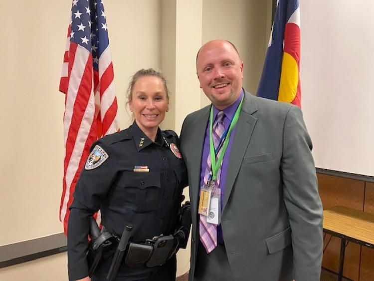 Chief of Police Doreen Jokerst and Sgt. Eric Edford