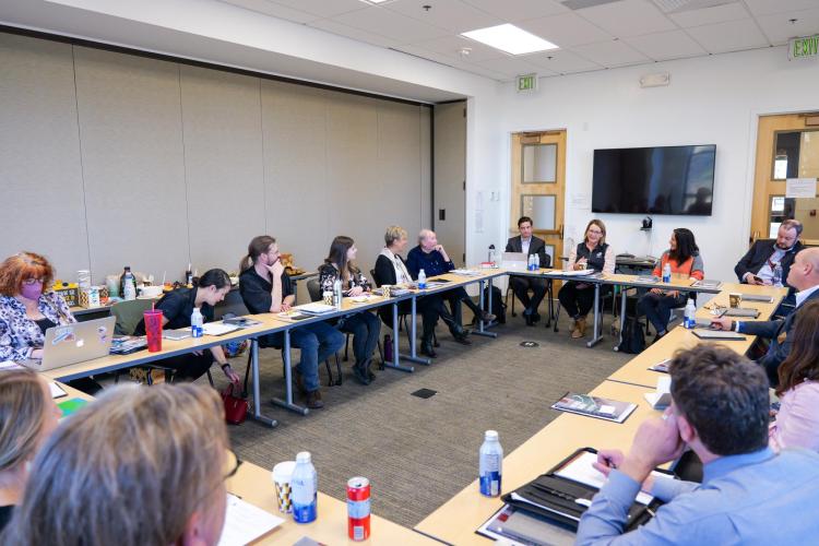 FEMA Administrator Deanne Criswell visits with CU Boulder faculty and staff