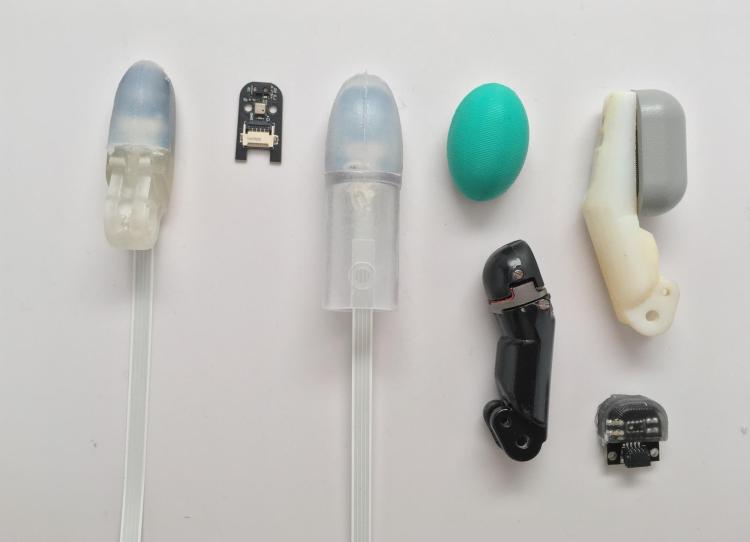 A display of fingertip sensors