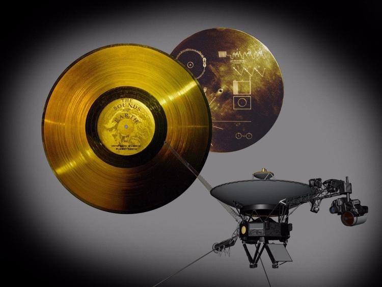 Rendering of the Voyager spacecraft's Golden Records