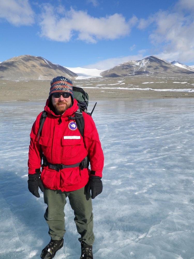 Michael Gooseff on Antarctica's Lake Fryxell.