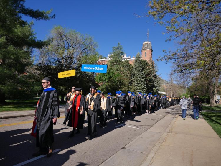 Graduate School procession during commencement