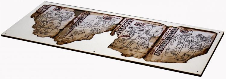 A series of small pages from a document called the Grolier Codex