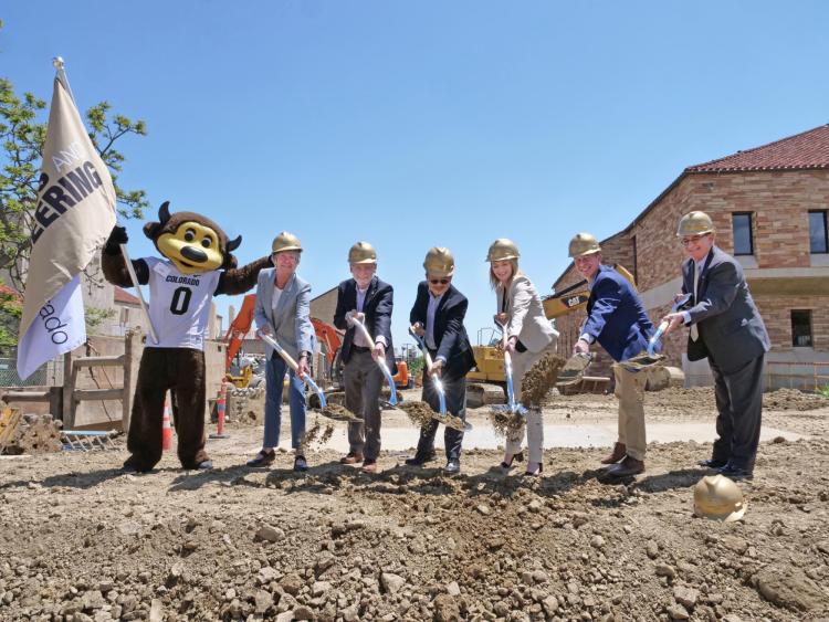 Campus leaders break ground at business-engineering building expansion site