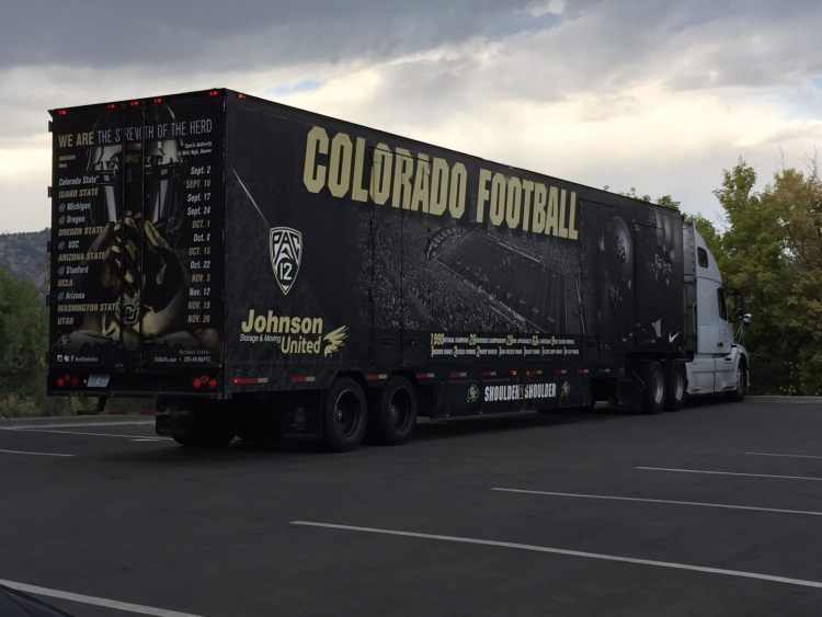 Colorado Football tractor trailer