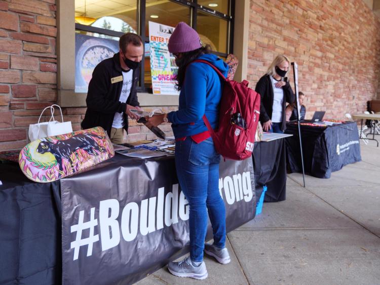 Student visits a Health Hut on campus