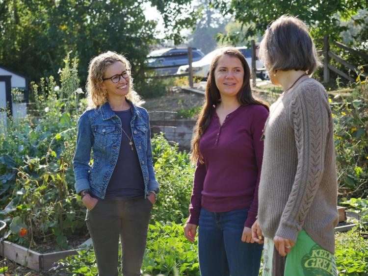 Professor Jill Litt, undergraduate researcher Eva Coringrato and research assistant Erin Decker
