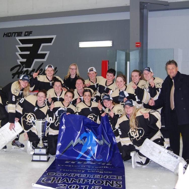 From @cubuffswomenshockey on Instagram: Buffs win! Your CU Buffs are WWCHL Champions!