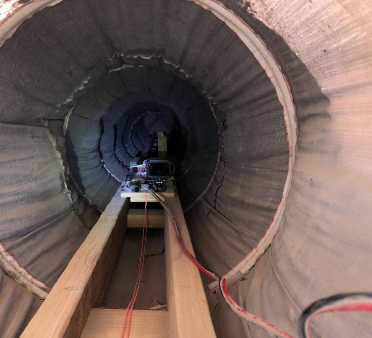Inside of a tunnel
