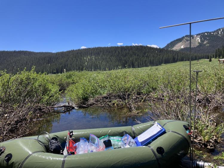 Beaver pond and boat