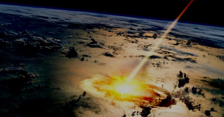 A large asteroid strikes Earth