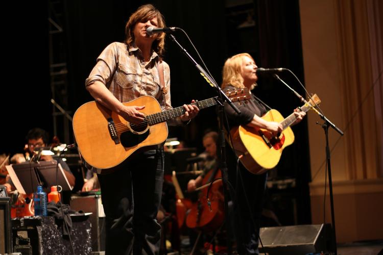 Indigo Girls performance with CU Symphony Orchestra in March 2015