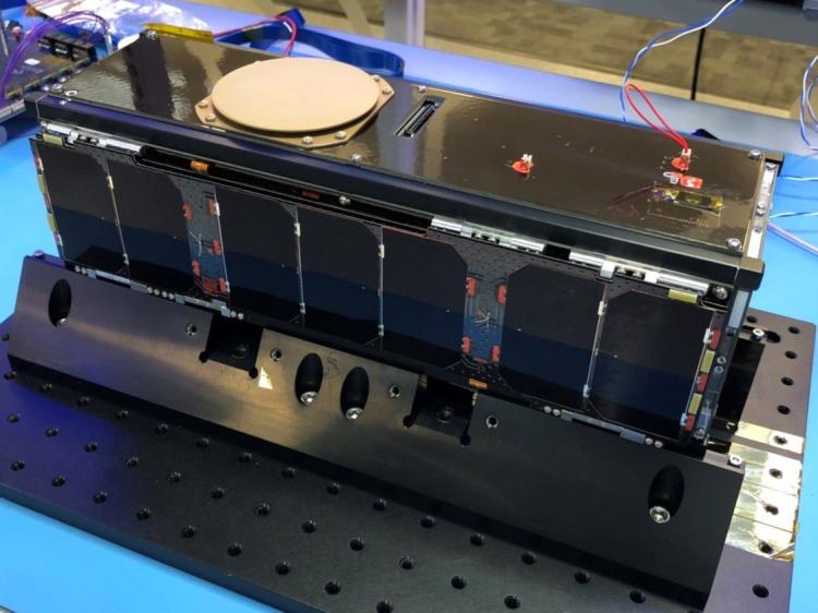 CubeSat sitting on table