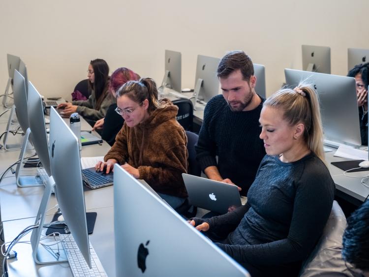 students in a computer lab