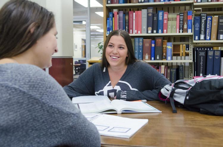 Two students study for Italian class