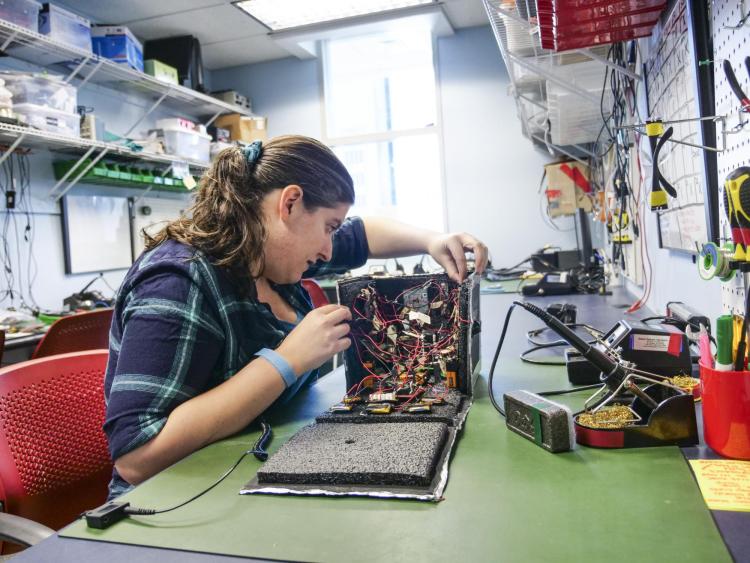 Jamie Principato works on her research project